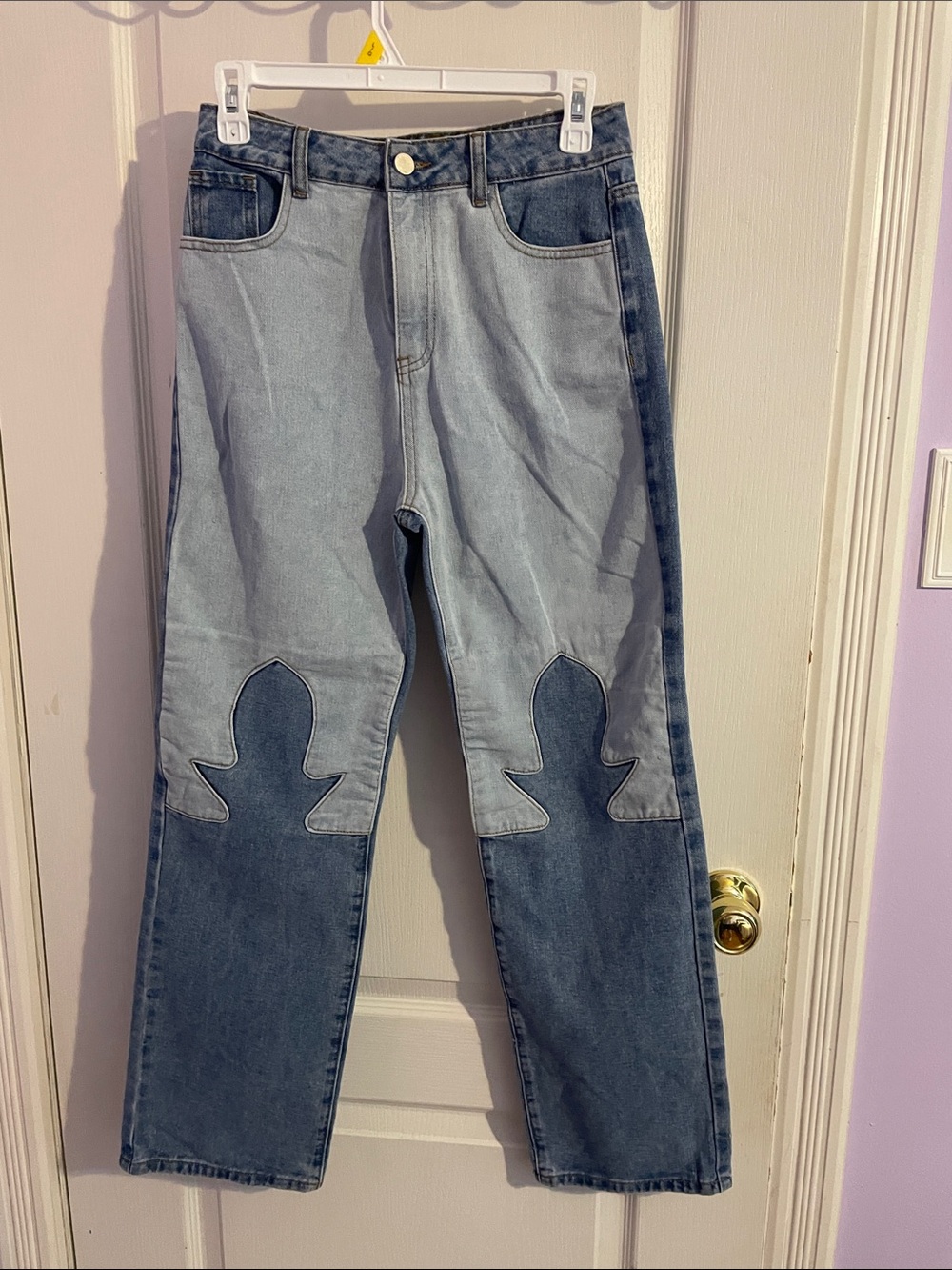Cider Two-Tone Blue Boot Cut Jeans